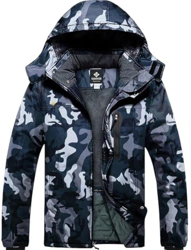 GEMYSE Men's Winter Ski Jacket Waterproof Snow Coat with Detachable Hood