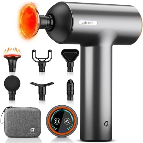 arboleaf Thermal Massage Gun Deep Tissue with Heat 6 Replacements