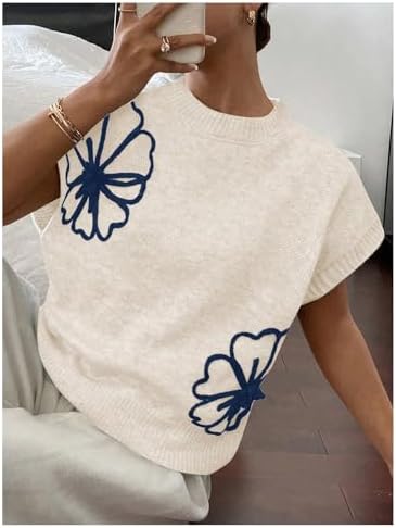 SOLY HUX Women's Short Sleeve Business Casual Sweater