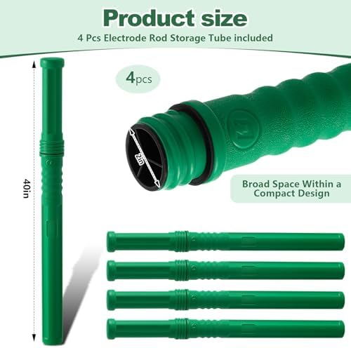 Tandefio 4 Pcs Welding Rod Storage Tube 40 Inch Tig Rod Holder, Green