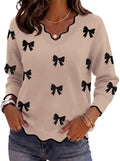 Zeagoo Women's 2026 Fall V Neck Sweater Long Sleeve Lightweight Knit Tops