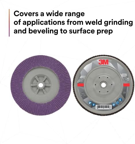 3M Flap Disc, 769F, 40+, T29 Quick Change, 7 in x 5/8 in-11