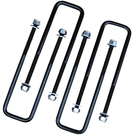BST BSSP 4PCS Square U-Bolts 2.5" Wide Leaf Springs 9.75" Long 9/16" Dia Threads for GMC, Cadillac Chevy Silverado 1500 99-22 929-723 Leaf Spring Axle Suspension Lift Kit