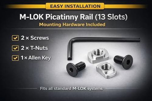 Gotical 13 Slots MLOK Picatinny Rail Section for M-Lok Handguard Flat Dark Earth Fit for 21mm Picatinny/Weaver Rails