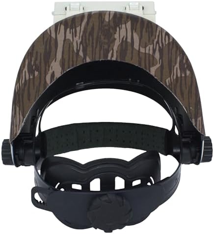 WoahBros Chopped Top Welding Hood | Flip-Front Welding Helmet, Fiberglass Reinforced Shell, Low Profile | Fixed Shade 10 Lens, Fits 2” x 4.25” Cheater Lens | Bottom Lands Camo