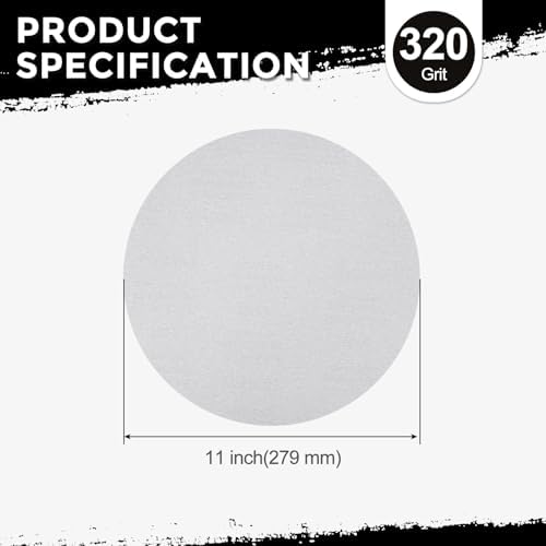 50Pcs Sanding Discs 11In 320Grit Hook and Loop Sandpapers White