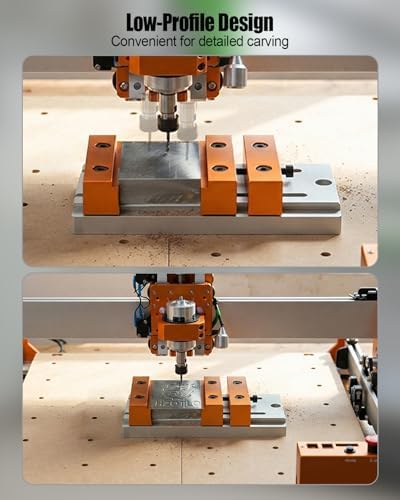 Mini Low Profile Bench Vise Fit for FoxAlien 3018 Masuter 3 Masuter Pro 3S XE-PRO WM-3020 Vasto CNC Engraving Machines, Aluminum Alloy Hold-Down Clamp