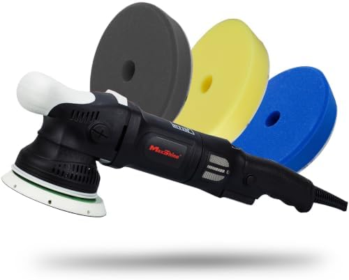Maxshine M15 Pro Dual Action Polisher & Foam Pads Kit – 15mm Long Throw 1000W Car Buffer with 5” Backing Plate, Variable Speed 2,500–5,000 OPM – Detailing Tool for Cars, Trucks, SUVs & Boats