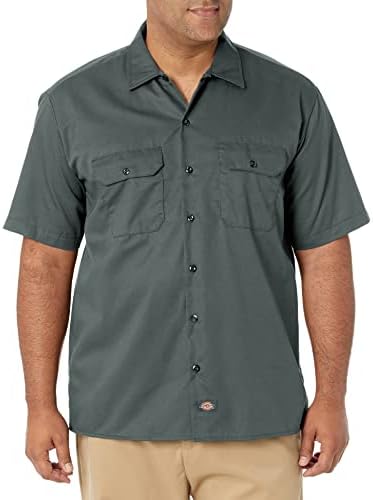 Dickies Men’s Short Sleeve Work Shirt – Durable Twill Button Down Shirts for Men, Lightweight Uniform for Daily Wear