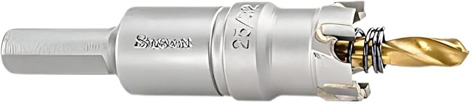 Starrett Tungsten Carbide Tipped Stainless Steel Sheet Metal Hole Saw - Ideal for Stainless, High Alloy Steel, Non-Ferrous Metals, Reinforced Fabrics - 25/32" Diameter - SM20