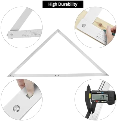 QWORK Combination Square, 48" Folding Aluminum Angle Ruler Precision Carpenter Tool for Framing, Woodworking