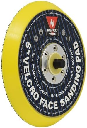 NEIKO 30263A - 6 inch Sanding Discs Hook and Loop, 5/16” Arbor with 24 Thread Mounts, 10,000 RPM, Sanding Pads for Orbital Sander and DA Sander, Hook n Loop Backing Pad