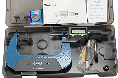 Shars 3-4"/75-100mm Solid Metal Frame Electronic Outside Micrometer 303-2466 P]