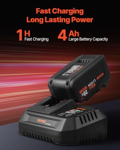 VEVOR Tool Combo Kit, 20V Max Cordless 2-Tool Combo Kit, with 1/2 in Impact Drill, 1/4 in Impact Driver, Compact Cordless Power with 4.0 Ah Batteries, Screws, Charger, and Cloth Bag