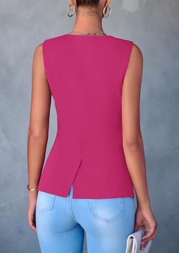 PRETTYGARDEN Women Tailored Suit Vest Business Casual Tops