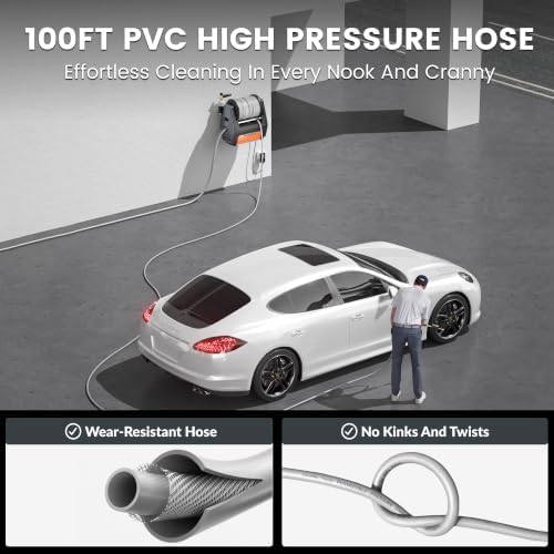 Giraffe Tools Grandfalls Pressure Washer Pro with 100FT Hoses, Dark Silver