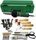 110V 1600W Professional PVC Roofing Welding Tools Heat Gun Kit Plastic Welder Hot Air Weld Gun with Roofing Seam Rollers Seam Tester Probe Weld Nozzle (110V Heat Gun Set)