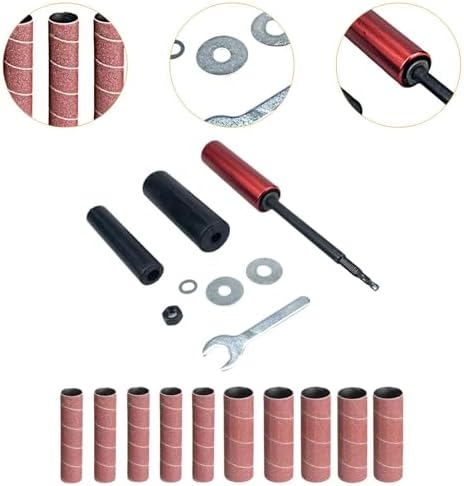 14 Pack Spindle Sander Sleeves Drum Sander Kit Set Sanding Sleeves Spindle Adapter Rubber Drum Wrench Suitable for Woodworking Metal with