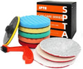 SPTA 10pcs Polishing Pads Kit, 7 Inches Large Size Buffing Pads, Car Foam Buffing Sponge-Pads Kit with 5/8"-11 Backing Plate for Car Waxing Polishing, 7 Inches (Pack of 12)