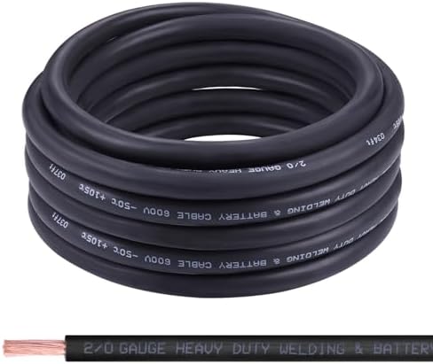 2/0 Gauge Battery Cable,30FT Black 2/0 AWG Pure Copper Wire Welding Cable, for Automotive, Battery, Solar and Generator, Standard USA OFC Wire