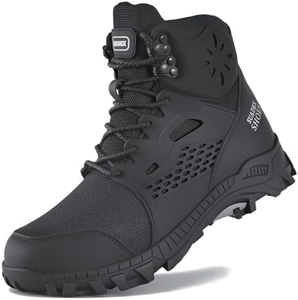 SUADEX Steel Toe Boots for Men Women Waterproof Arch Support Work Construction Indestructible Safety Boots