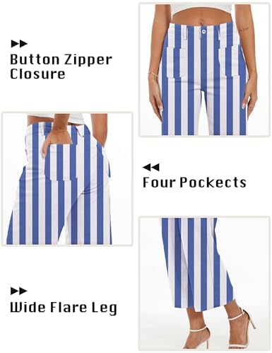 Wide Leg Jeans for Women Trendy High Waisted Flare Jeans Cropped Pants Stretchy Baggy