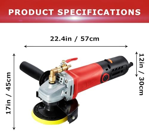 Wet Polisher Grinder,860W/110V Variable Speed Wet Buffer with 4'' Diamond Polishing Pad Tools Kit,Low-noise Wet Stone Polisher Buffing Machine for Concrete,Floor Surface,Marble,Ceramic Tile