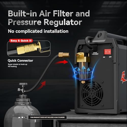 Plasma Cutter, 50Amp 110/220V Dual Voltage IGBT Inverter Plasma Cutting Machine, [Pilot Arc][Large LED Display][Air Sensor] 1/4" Clean Cut 3/4" Max Cut, 2T/4T for Beginners DIY (CUT-50LED)