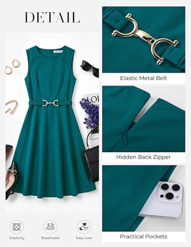 GRACE KARIN Work Business Midi Flowy Sleeveless Dresses for Women