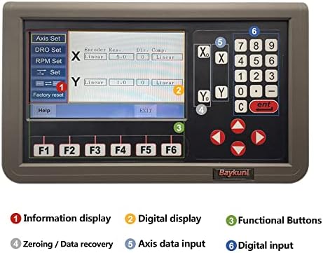 DRO 2 Axis Digital Readout Display Magnetic Scale Encoder 420MM(16")+870MM(34") 5um Bridgeport Knee Lathe Machine,US Stock