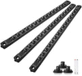 Reniteco Magnetic Socket Organizer Set, 3-Pack 1/4” Socket Rails | 42 Clips, Heavy-Duty Aluminum Alloy Rails, Removable 360° Swivel ABS Clips, Magnetic Base, Tool Box Drawer or Wall Mount