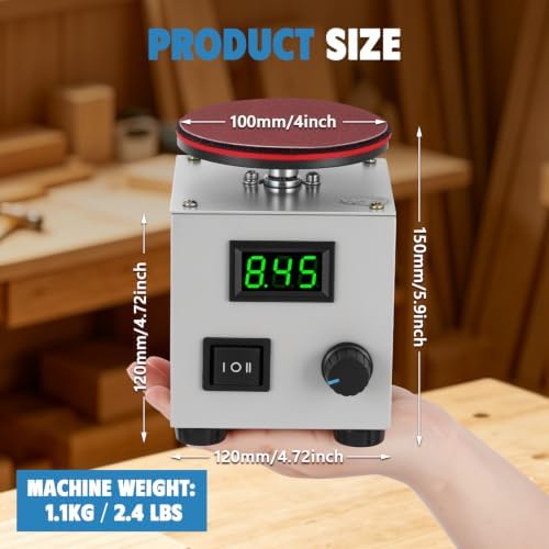 MXBAOHENG Mini Disc Sander Electric Bench Sanding Machine w/ 40 Sandpapers