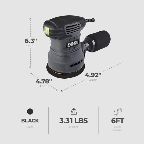 Master Mechanic S1B-JM-17 Random Orbit Sander, 2.5-AMP Motor, 5-in. - Quantity 1