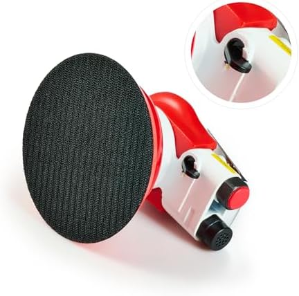 Professional Random Orbital Air Sander 5" Pneumatic Palm Sander DA Sander, Low Noise Reduction, 12000 RPM, Hook & Loop, for Auto Body, Car Detailing, Wood, Metal Polishing & Buffing