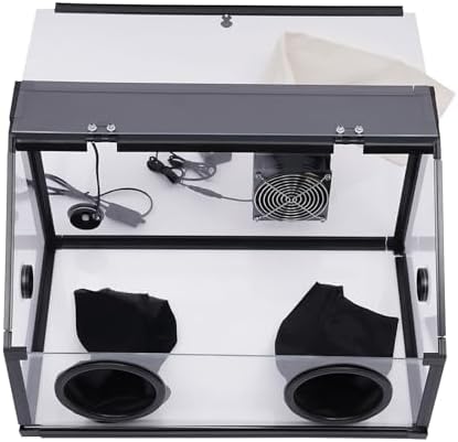 110V Fully Enclosed Dust Box, 30W Fully Enclosed Electric Grinding Table Polisher Dust box w/Fan, for Table Polisher