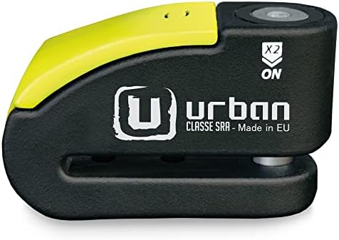 URBAN 999 Approved Motorcycle Disc Lock with Smart Alarm | 120dB, LED, Warning, A+ Sensitivity, X2 ON | SRA & Sold Secure Gold Tested Anti-Theft for Motorbike | 14mm Double Locking, Hardened Steel