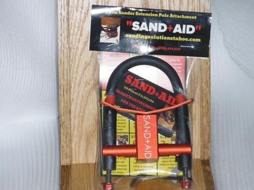 Sanding Solutions SAND+AID Extension Pole Attachment for 5-Inch Random Orbital Sanders, Vibration Reducing, Red, Hand Powered, Eliminates Back Pain When Sanding Decks or Floors
