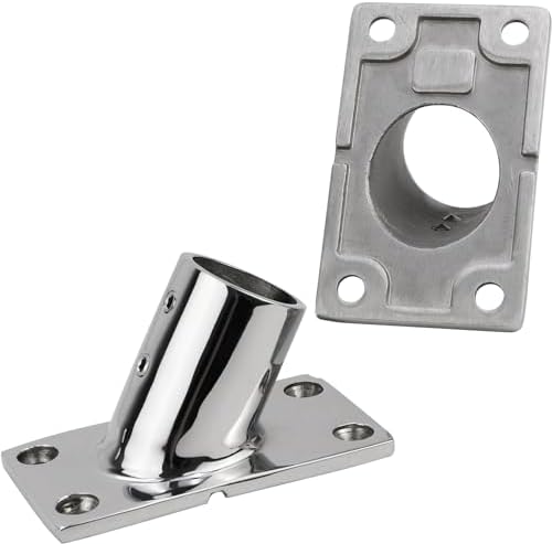 YANYUCB Boat Hand Rail Fitting,316 Stainless Steel Rectangular 60/90 Degree Boat Hand Rail Base(1 inch,1-1/4inch,7/8 inch,1-3/16 inch) with L Shape Hex Key and Screws