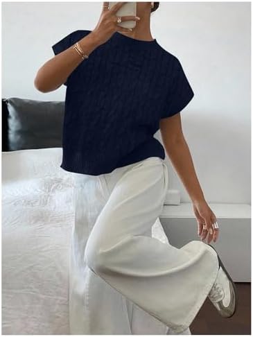 SOLY HUX Women's Short Sleeve Business Casual Sweater