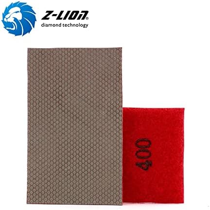 Z-Lion Diamond Abrasive Paper Sheets 400 Grit Diamond Sandpaper Nylon Back for Grinding Stone Glass Ceramic(1 Pcs)
