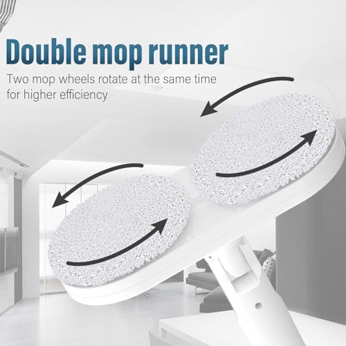 Cordless Electric Mop, Motorized Cordless and Rechargeable Dual Spin Mop, Quiet Hard Floor Cleaner, Cordless Cleaner and Scrubber, for Tiles, Hardwood, Laminate, Under Furniture