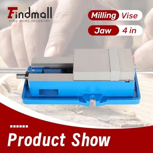 findmall 4 Inch Lock Down Vise Accuracy Milling Vise 4 Inch Jaw Width Drill Press Vise Milling Drilling Machine Bench Clamp Clamping Vice(4")