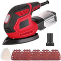 Sander, 200W Detail Sander has 2 Pcs Polishing Pads, 14000RPM, Compact Electric Sander with 20Pcs sandpaper, Hand Sanders with Efficient Dust Collection System for Woodworking, Sanding Works in Home