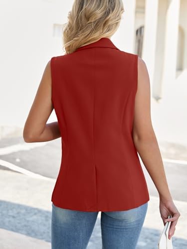 Mina Self Women's Sleeveless Vest Tops Open Front Lightweight Blazer Jacket