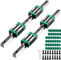 Linear Guide Rail 2 X HGR 20-700mm Linear Slide Rail + 4 X Bearing Blocks Linear Guideway Rail for DIY CNC Routers Lathes Mills
