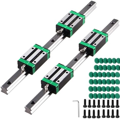 Linear Guide Rail 2 X HGR 20-700mm Linear Slide Rail + 4 X Bearing Blocks Linear Guideway Rail for DIY CNC Routers Lathes Mills