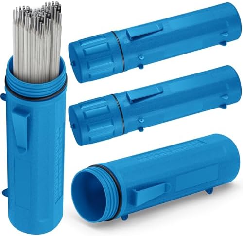 Zonon 4 Pcs Welding Rod Storage Tube 14 Inch Tig Rod Holder, Blue