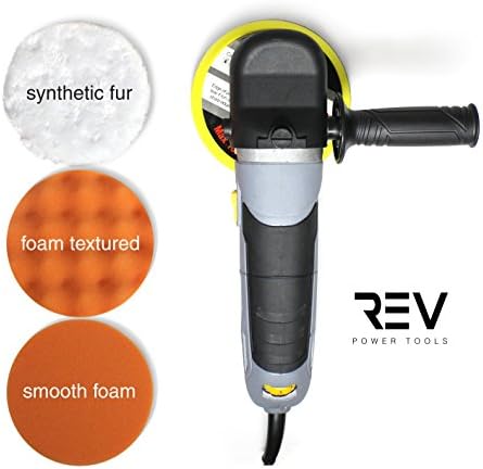 VViViD REV Random Orbit Buffer & Polisher, Paint-Safe, 2000-6400rpm, with 3 buffing cutting pads