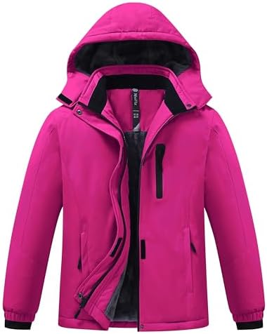 MoFiz Girl's Ski Jacket Fleece Snow Winter Coat Kids Warm Snowboard Jacket