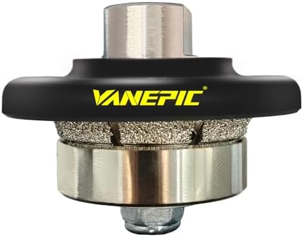 3/16 inch B5 Diamond Demi bullnose Half Bullnose Profile Wheel Diamond Hand Profiler Router bit with 5/8-11 Thread for Grinder Polisher Granite Marble Concrete and Countertop Edge